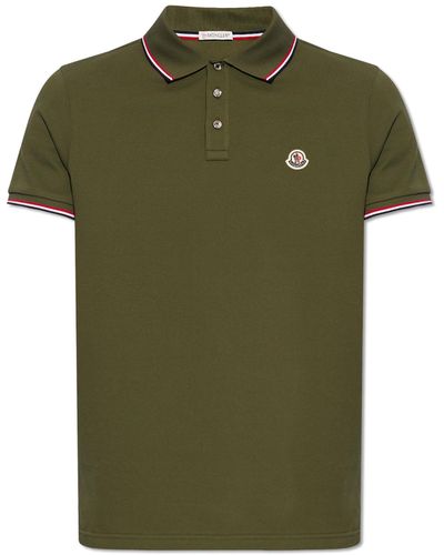 Moncler Polo Shirt With Logo, - Green