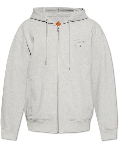 MCM Logo-embroidered Hoodie, - White