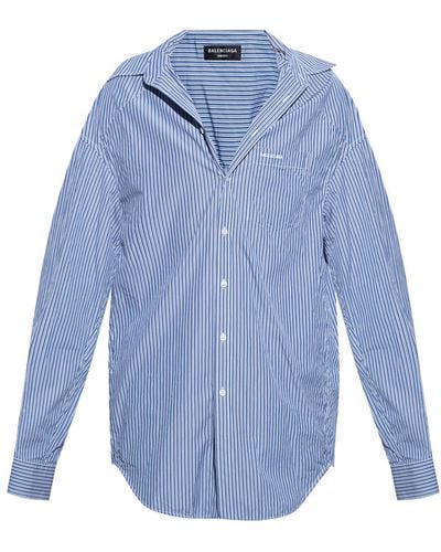 Balenciaga Striped Shirt - Blue