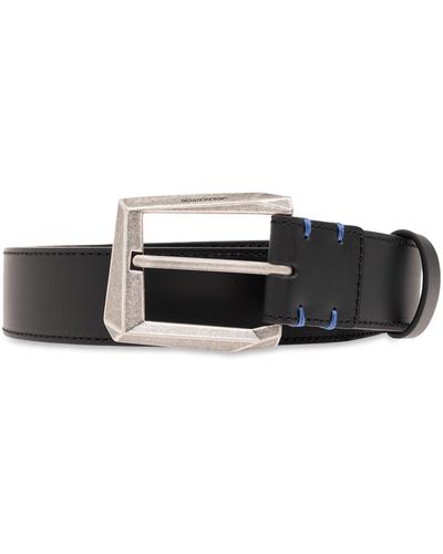 Adererror Leather Belt, - Black