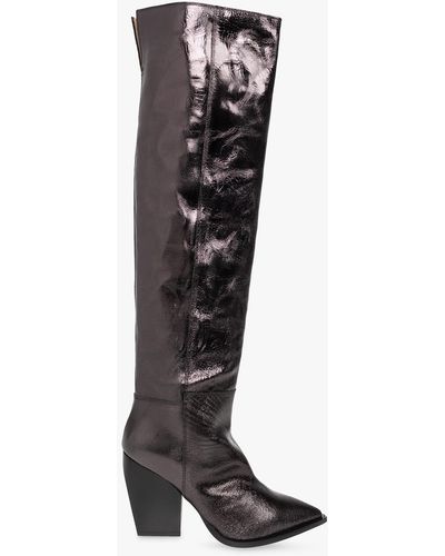AllSaints 'reina' Leather Heeled Boots - Black