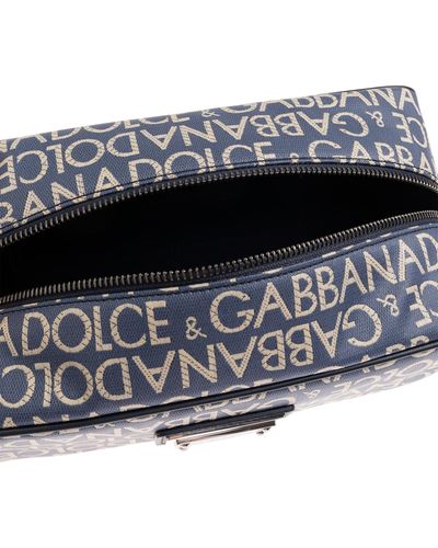 Dolce & Gabbana Wash Bag With Logo - Blue