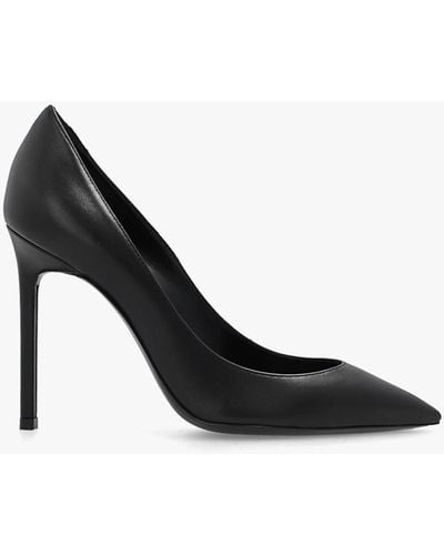 Saint Laurent Anja 105 Leather Pointed Court Shoes - Black