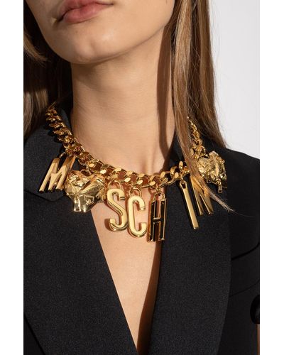 Moschino Necklace With Logo - Metallic