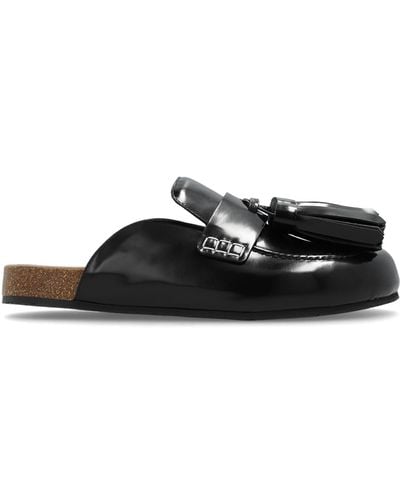 JW Anderson Leather Slippers - Black