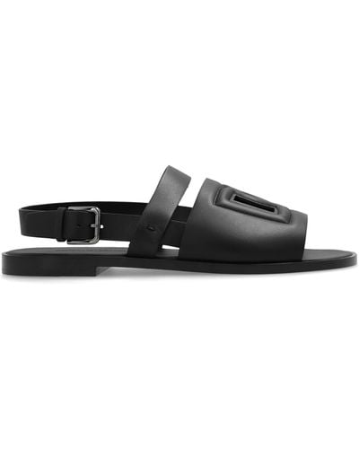 Dolce & Gabbana Leather Sandals, - Black
