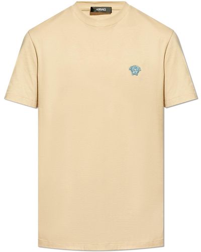 Versace T-shirt With Logo, - Natural