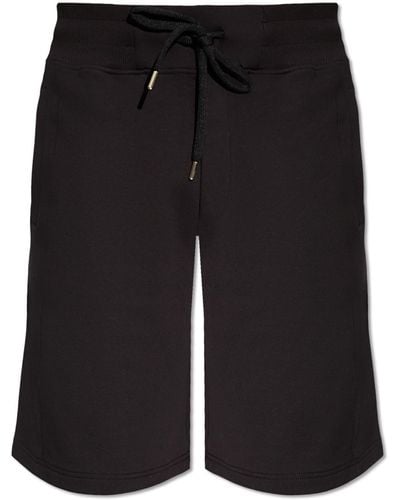 Versace Shorts With Logo, - Black