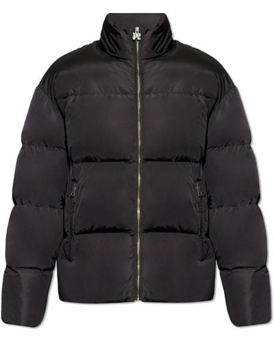Palm Angels Down Jacket With Logo, - Black