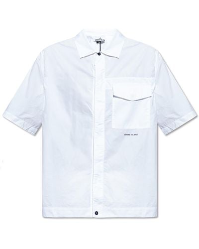 Stone Island Shirt With Logo, - White