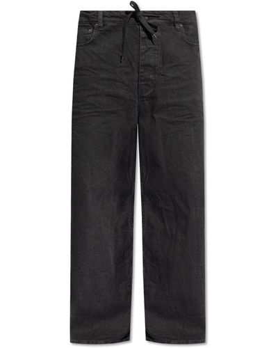 Balenciaga Crinkled Jeans, - Black