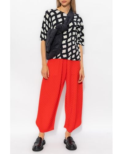 Issey Miyake Pleated Pants - Red