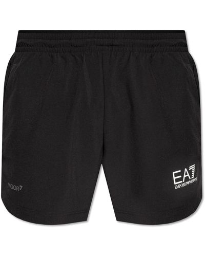 EA7 Shorts With Logo, - Black