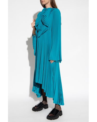 Balenciaga Pleated Dress - Blue