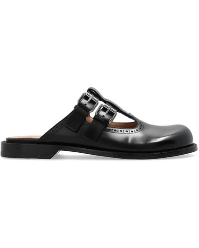 Loewe Campo Buckled Leather Mules - Black