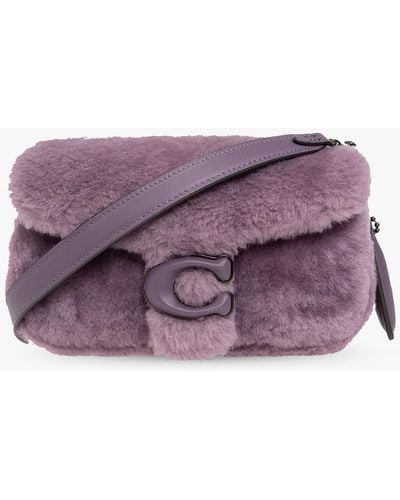 COACH 'pillow Tabby 18' Shearling Shoulder Bag - Purple