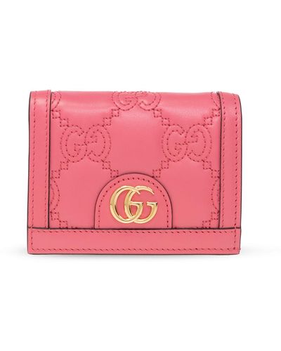 Gucci Leather Wallet With Logo - Pink