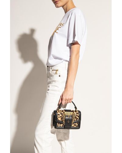 Versace Shoulder Bag With Decorative Buckle - Natural