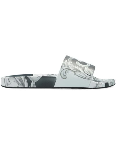 Versace Rubber Slides - Grey