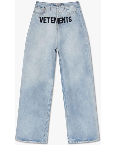 Vetements Blue Jeans With Logo