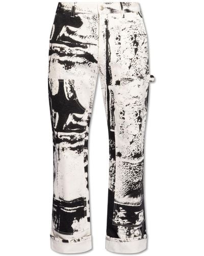 Alexander McQueen Printed Jeans, - White