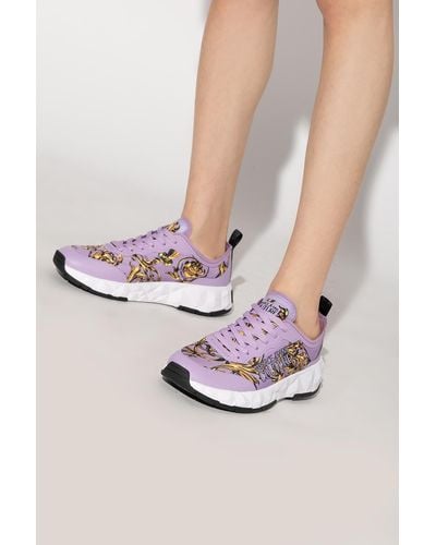 Versace Sneakers With Logo - Purple