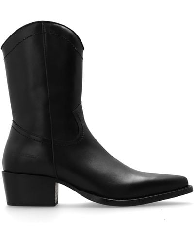 DSquared² Leather Cowboy Boots, - Black