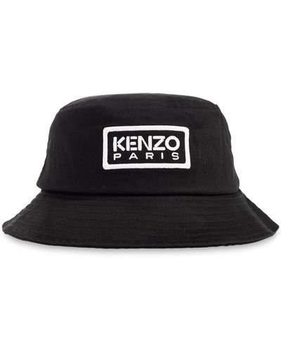 KENZO Bucket Hat With Logo, - Black