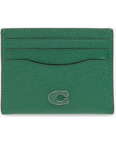 COACH Card Holder With Logo - Green