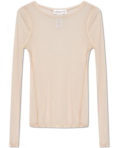 Victoria Beckham Top With Long Sleeves - White