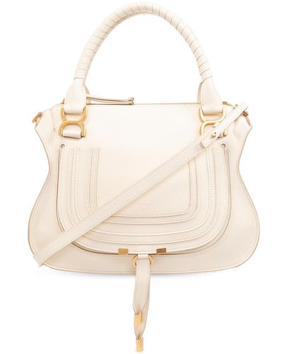 Chloé 'marcie Medium' Leather Shoulder Bag, - Natural