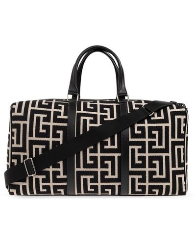Balmain Travel Bag With Monogram, - Black