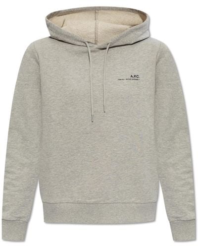 A.P.C. ‘Item’ Hoodie With Logo - Grey