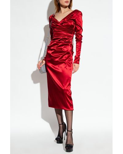 Dolce & Gabbana Satin Dress - Red