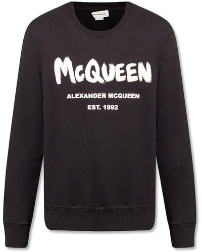 Alexander McQueen Graffiti-print Sweatshirt - Black