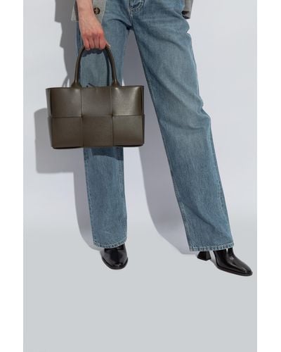 Bottega Veneta `Arco Small` Shopper Bag - Blue
