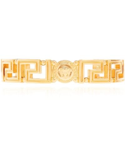 Versace Greca Bracelet, - Metallic