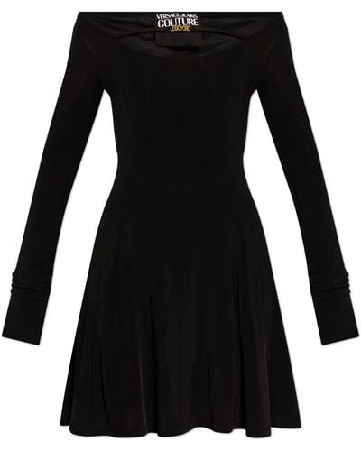 Versace Long Sleeve Dress, - Black