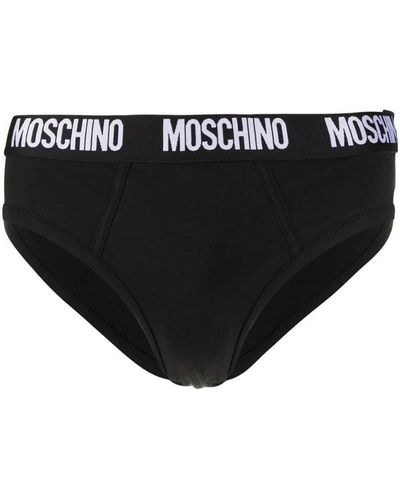 Moschino Slip bi-pack con banda logo - Nero