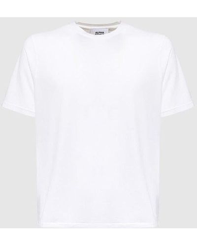 Alpha Studio T-shirt girocollo ice cotone - Bianco