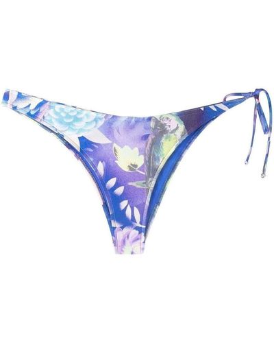 Moschino Slip bikini con stampa tropicale - Blu