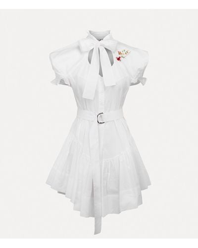 Vivienne Westwood Football Heart Shirt Dress - White