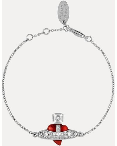 Vivienne Westwood New Diamante Heart Bracelet - White