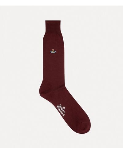 Vivienne Westwood Uni Colour Plain Socks - Red