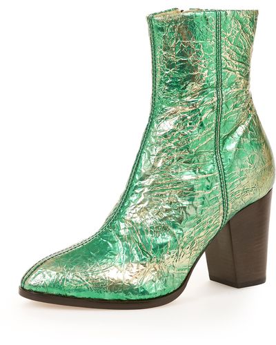 Vivienne Westwood Jester Ankle Boots Green Tin Foil