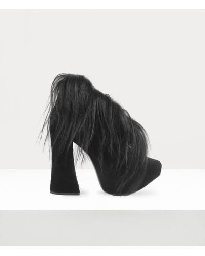 Vivienne Westwood Scottie Boot Goat Hair And Velvet - Black