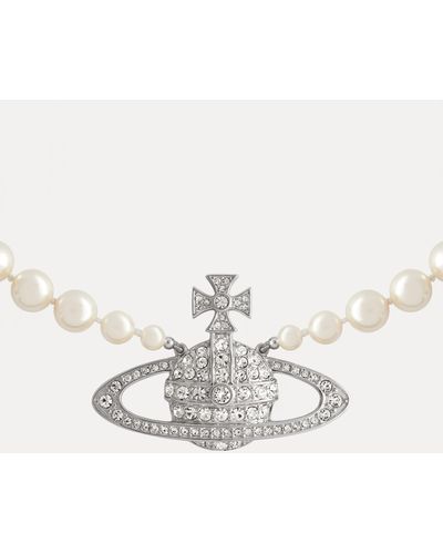 Vivienne Westwood Man. Bas Relief Pearl Necklace - White