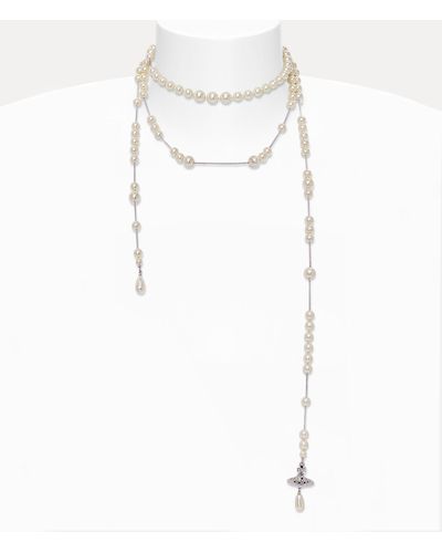 Vivienne Westwood Broken Pearl Necklace - White