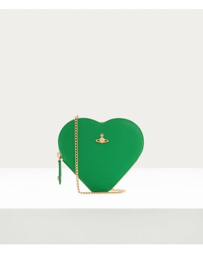 Vivienne Westwood Saffiano Biogreen Heart Crossbody