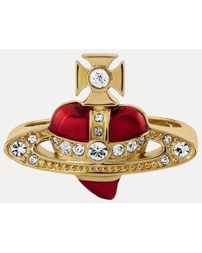 Vivienne Westwood New Diamante Heart Ring - White